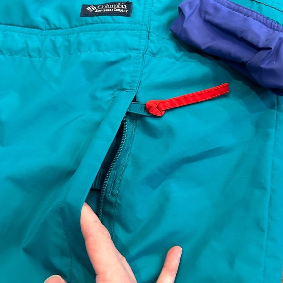 VTG Columbia Mens Medium Hooded Jacket Coat Windbreaker Nylon Packable - Picture 3 of 11